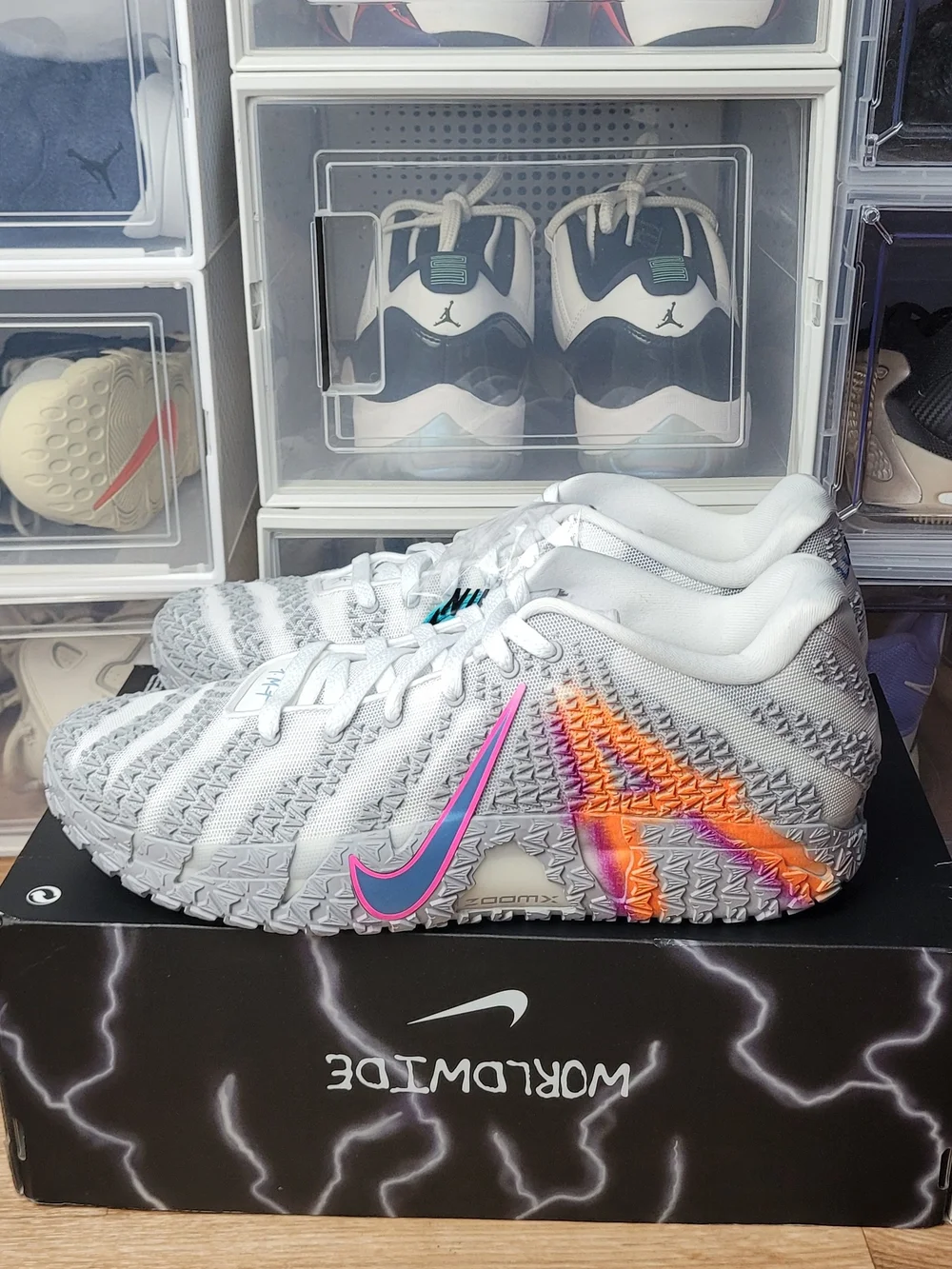 Nike Ja 3 Light Show White Grey Orange HF2794-100 Men's S 13.5